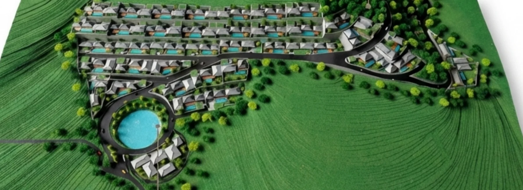 Aerial model of the 200-hectare eco-resort master plan