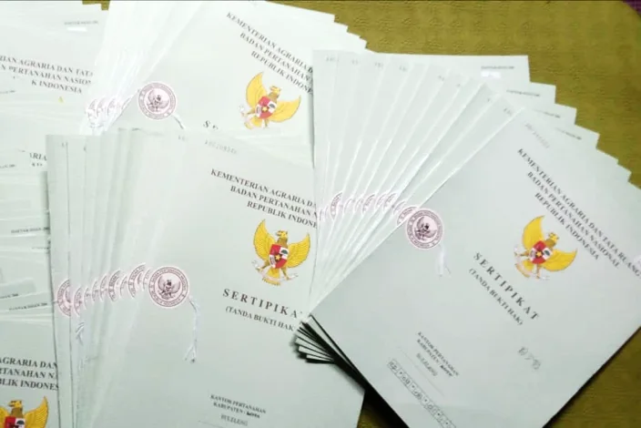 Issued land certificates (Sertipikat)
