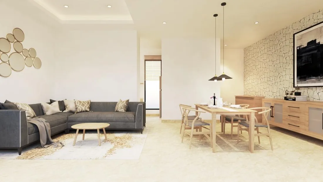 Rendering of the living area